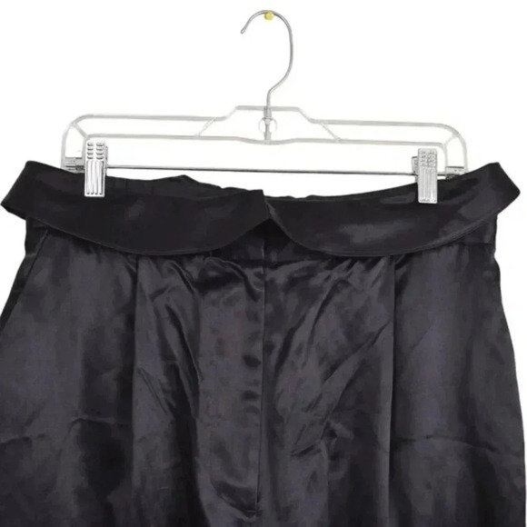 COS Silk Wide Leg Navy Blue Pants Trousers High Waist Size  12 - Picture 6 of 13